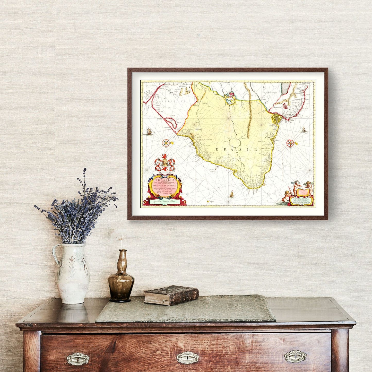 Vintage Map of Brazil 1665 (II)