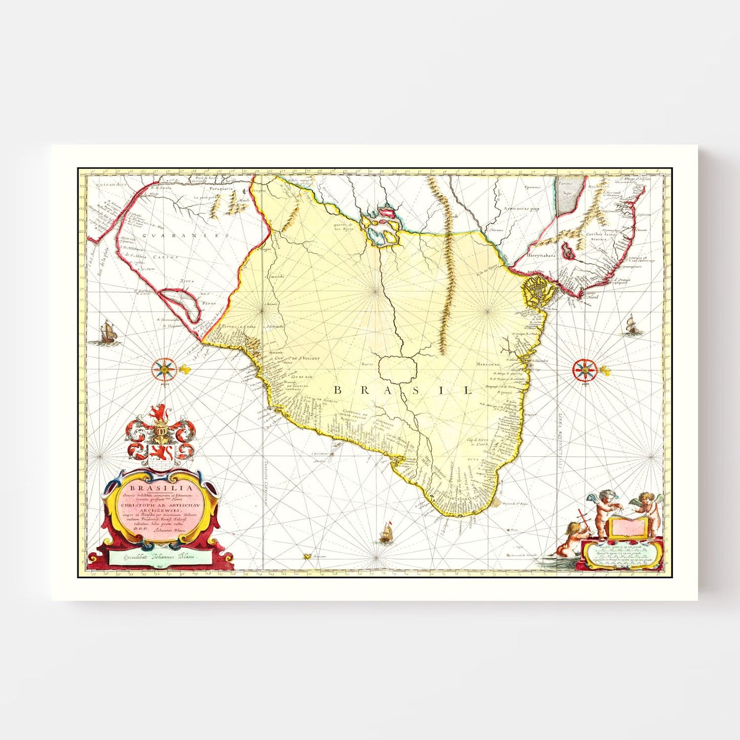Vintage Map of Brazil 1665 (II)