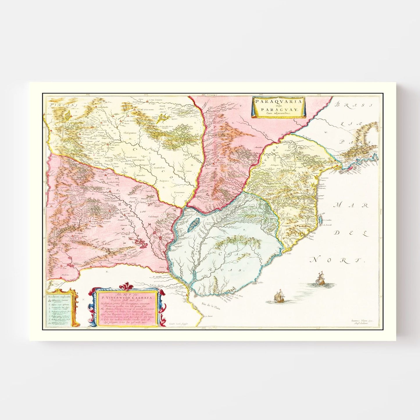 Vintage Map of Paraguay, 1665