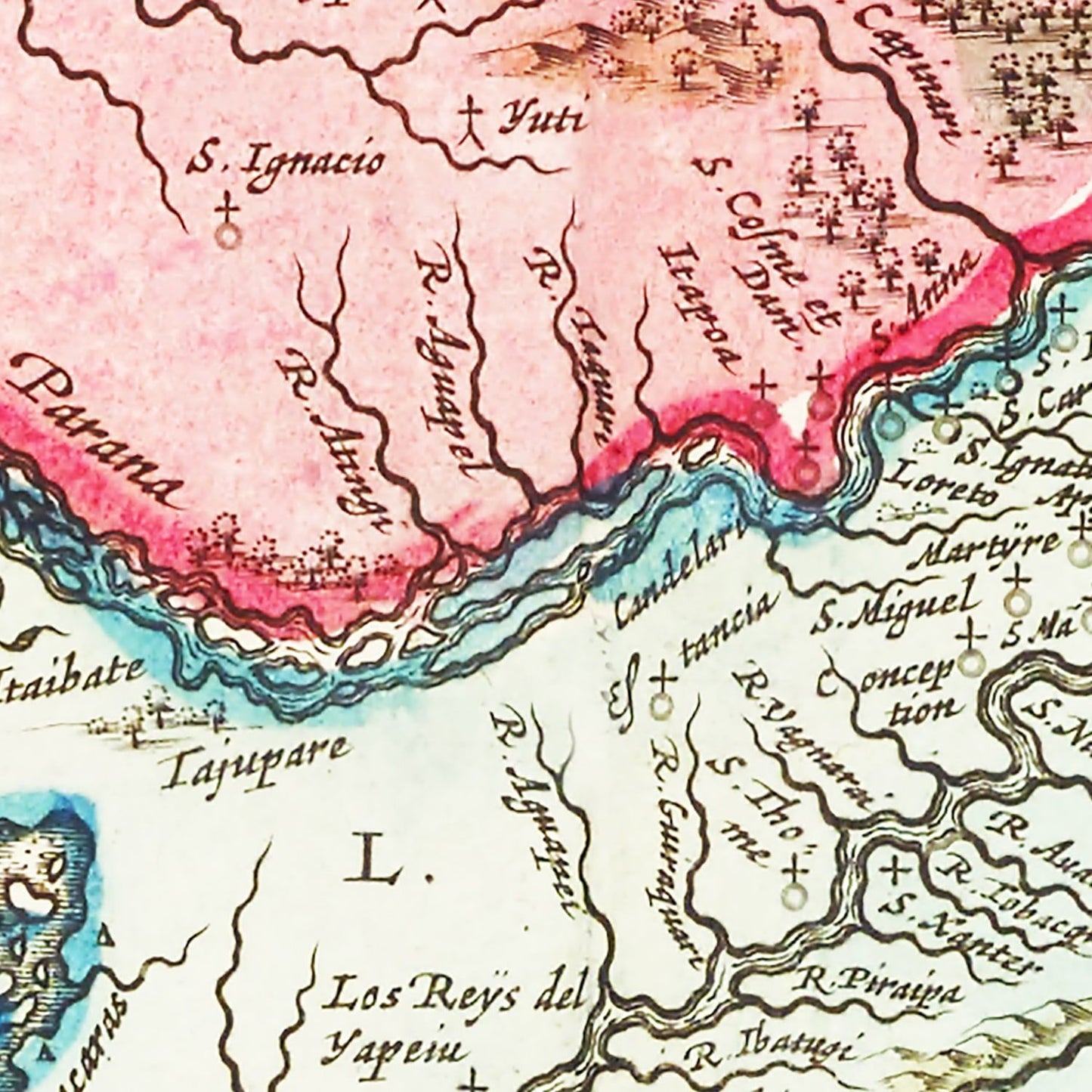 Vintage Map of Paraguay, 1665