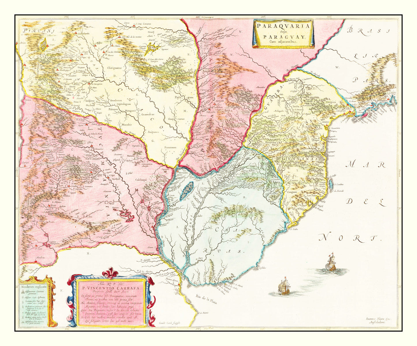 Vintage Map of Paraguay, 1665