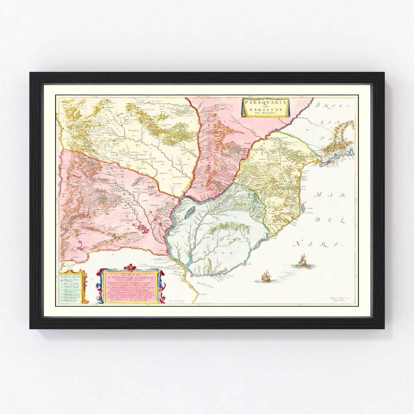 Vintage map of Paraguay, 1665