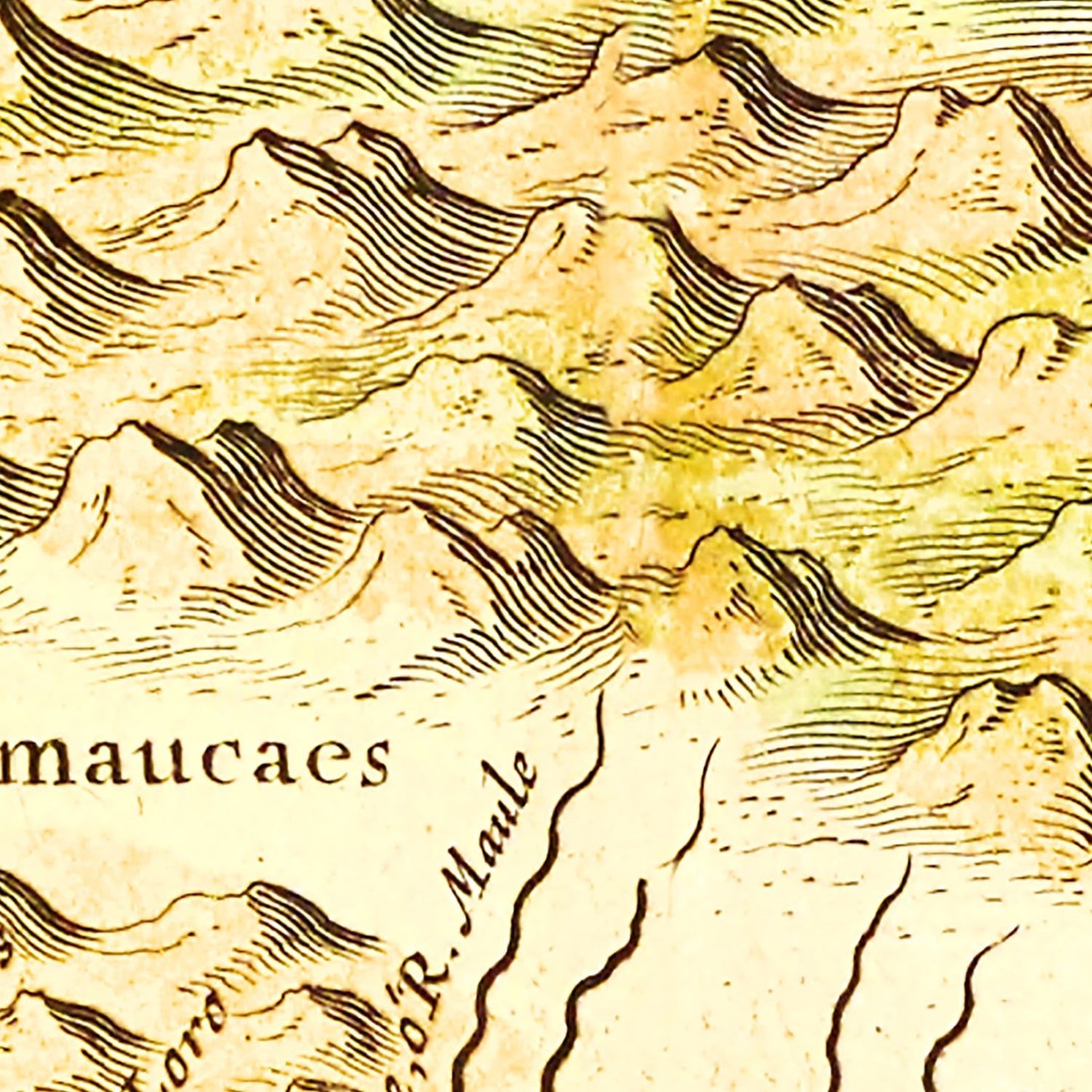 Vintage Map of Chile, 1665