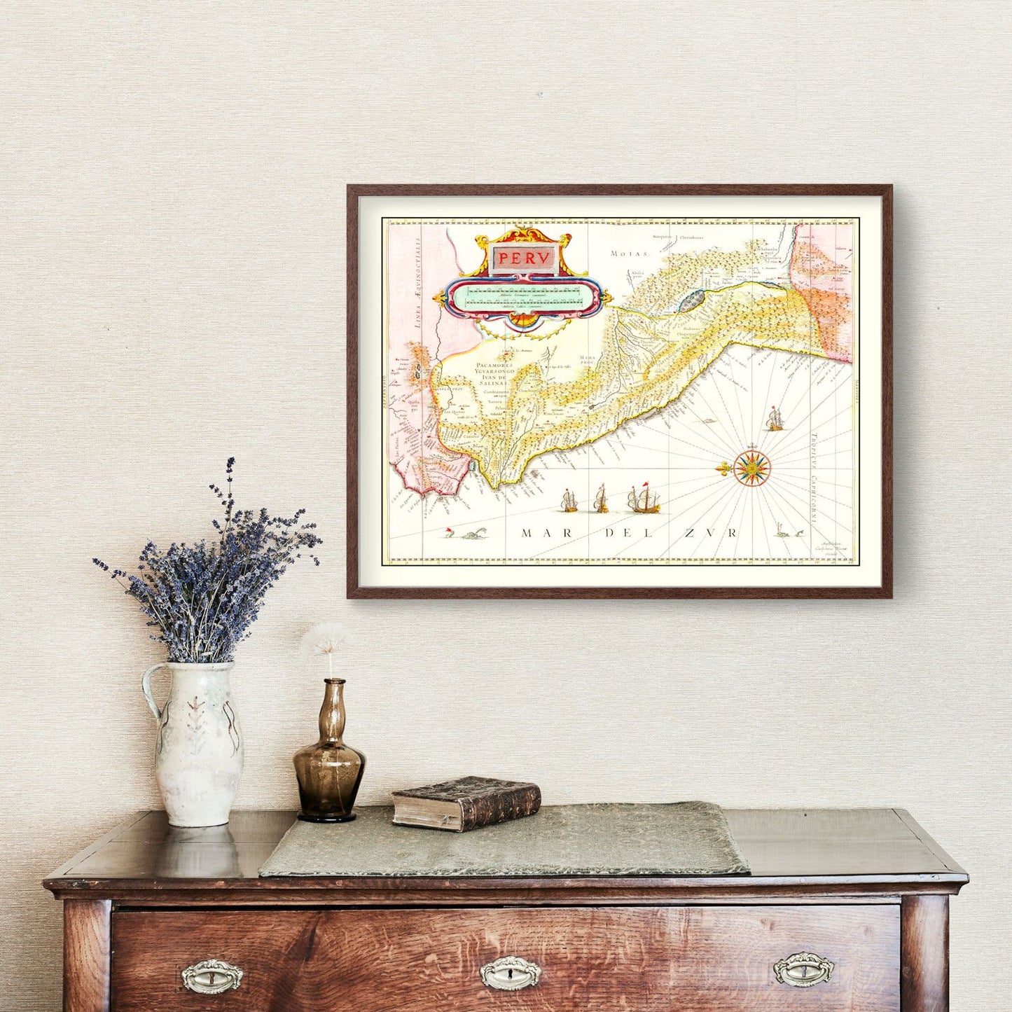 Vintage Map of Peru, 1665