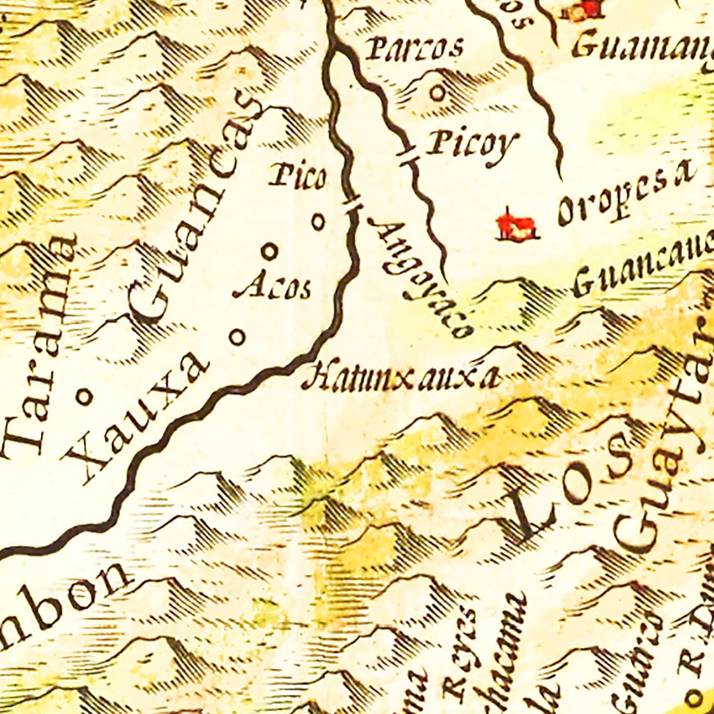 Vintage Map of Peru, 1665