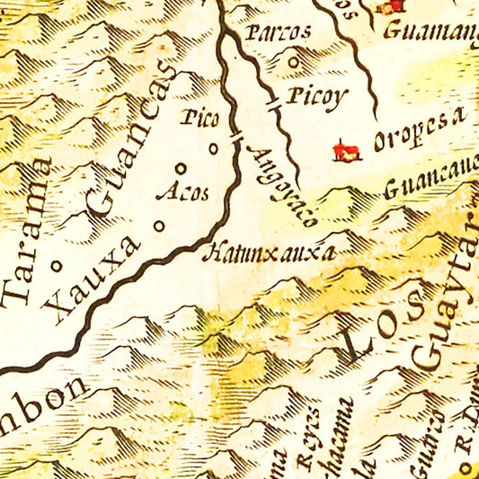 Vintage Map of Peru, 1665