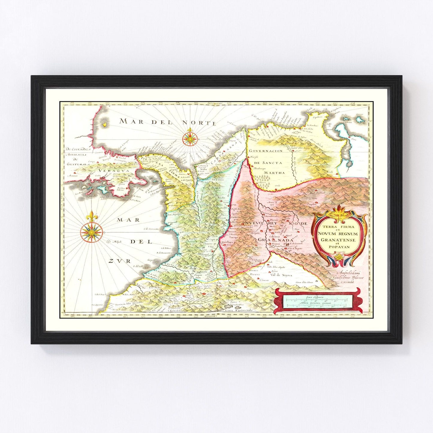 Vintage map of Colombia, 1665