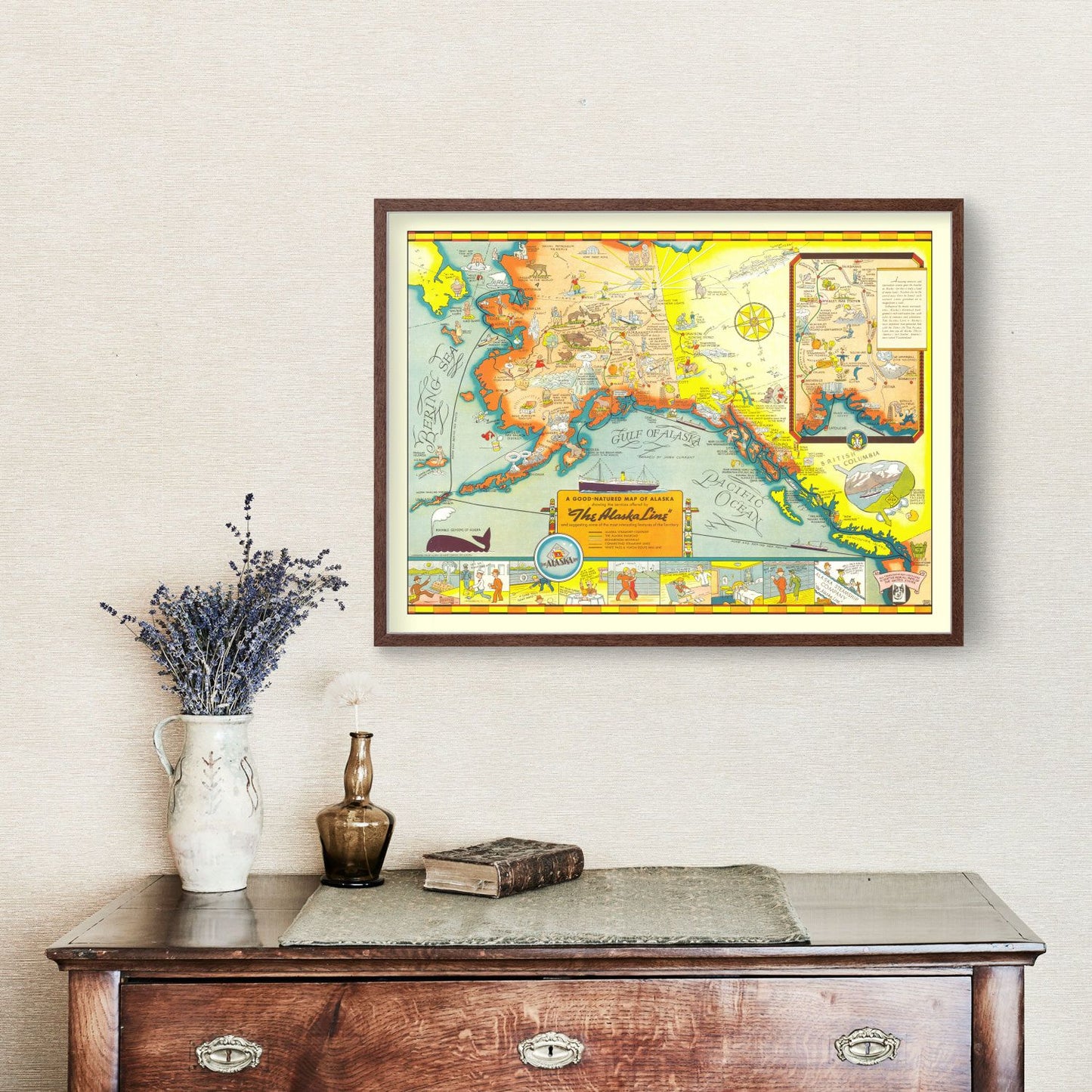 Vintage Map of Alaska, 1939