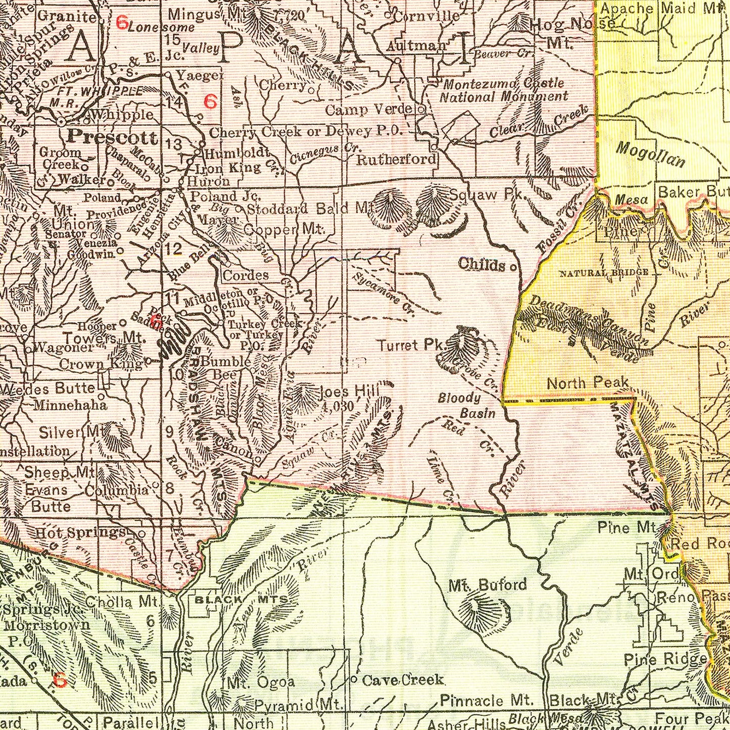 Vintage Map of Arizona, 1915