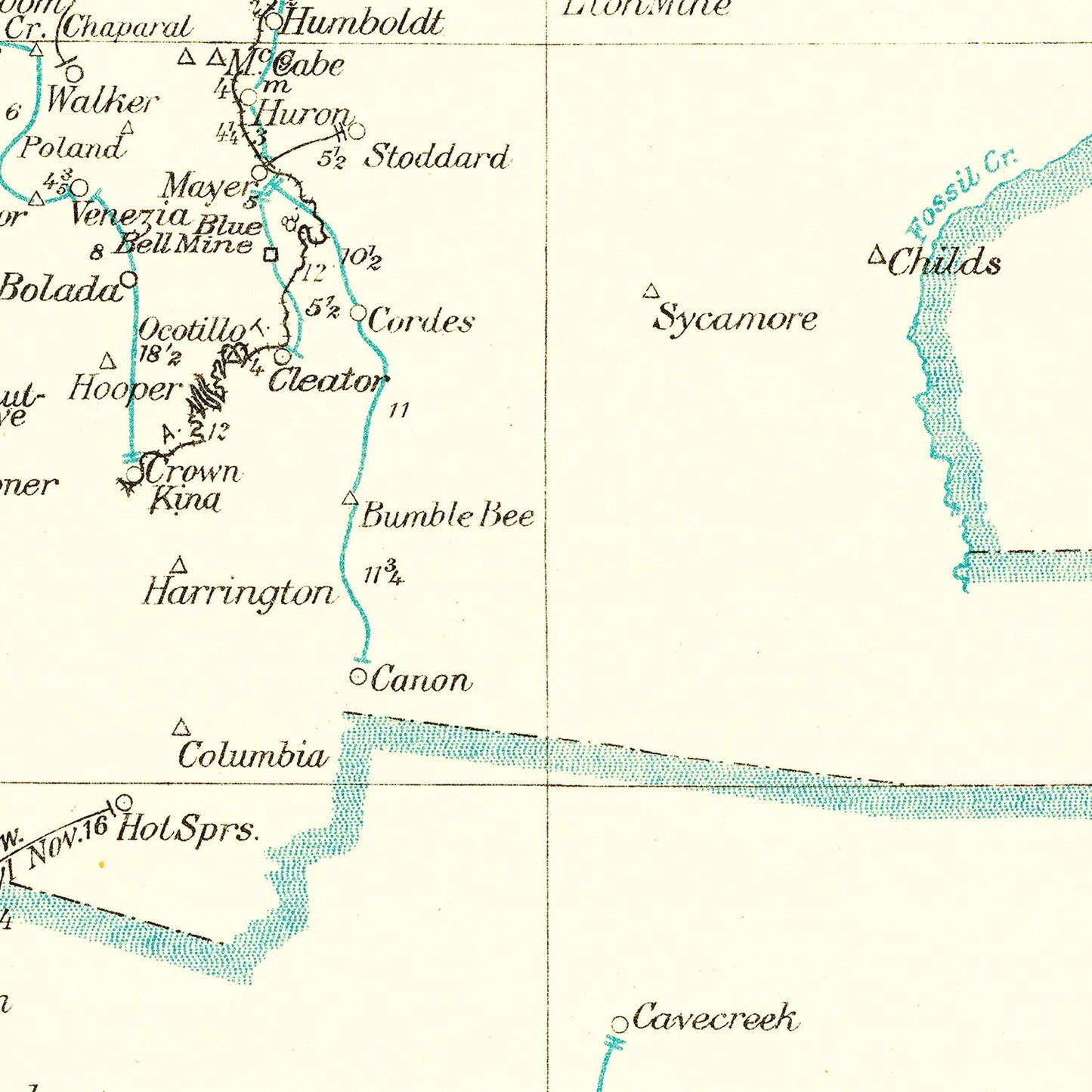 Vintage Arizona Post Route Map, 1925