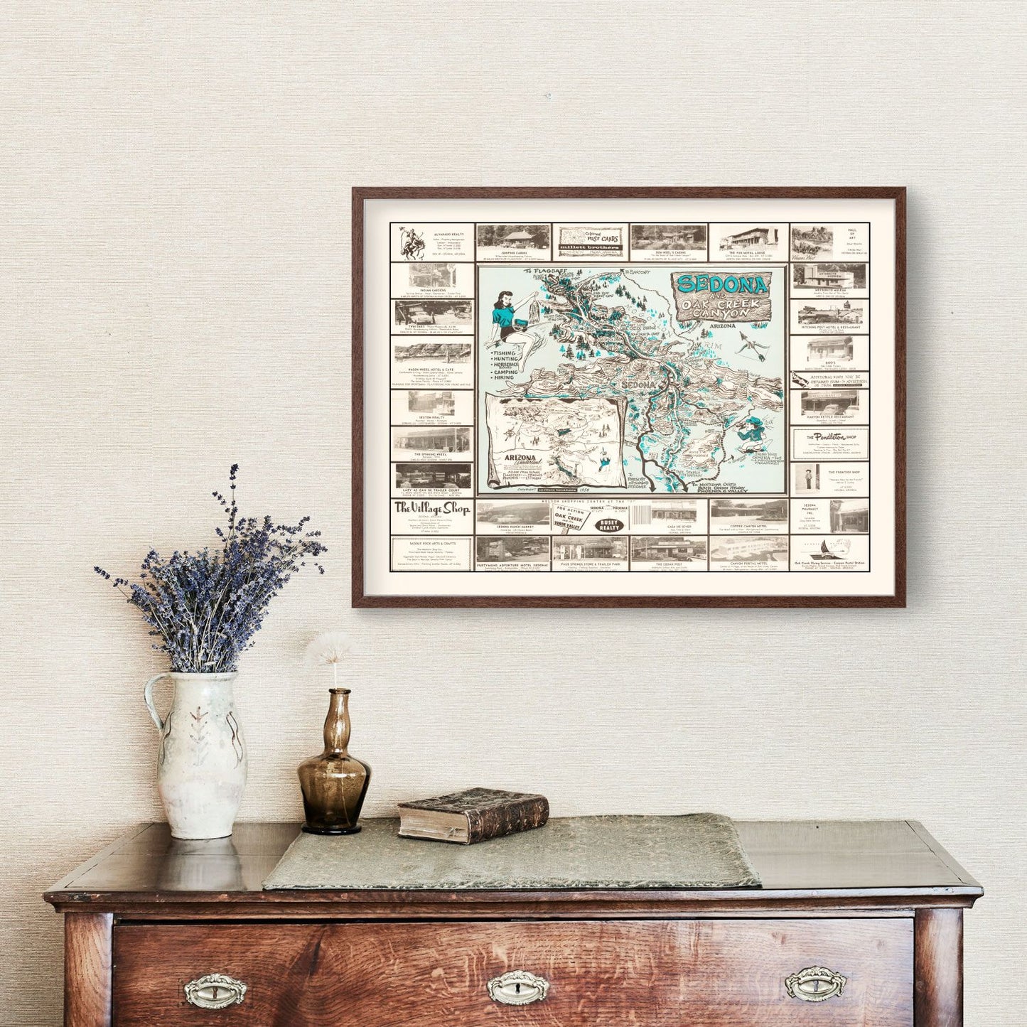 Vintage Sedona Arizona Map, 1958