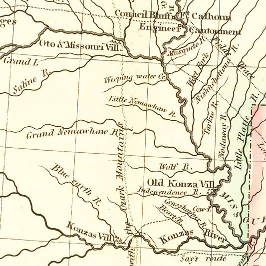 Vintage Map of Arkansas, 1822