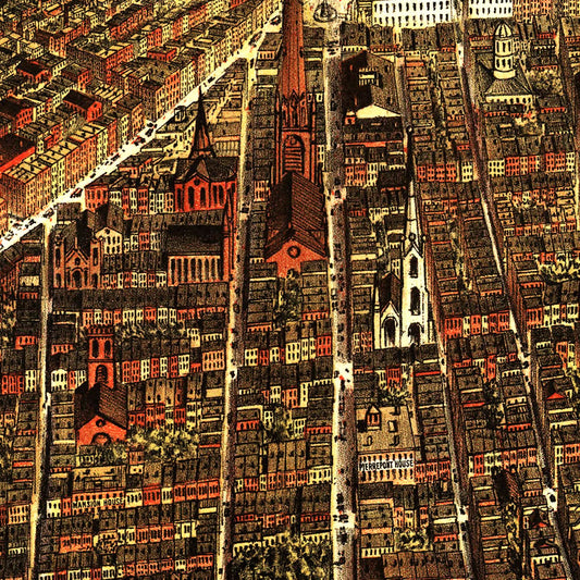 Vintage Map of Brooklyn, New York, 1879