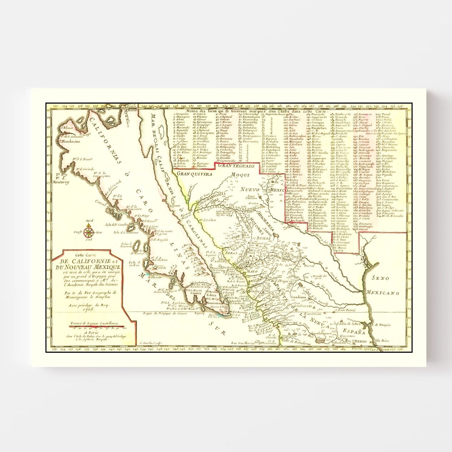 Vintage Map of California, 1705 | Wall Art