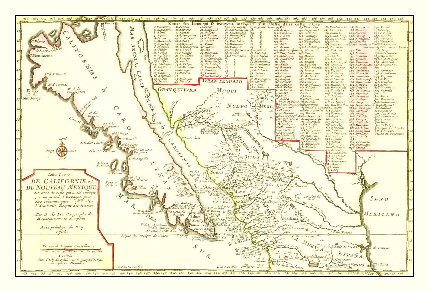 Vintage Map of California, 1705 | Wall Art