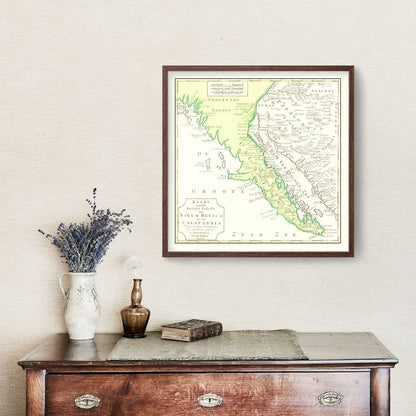 Vintage Map of California, 1765 - Print | Wall Art