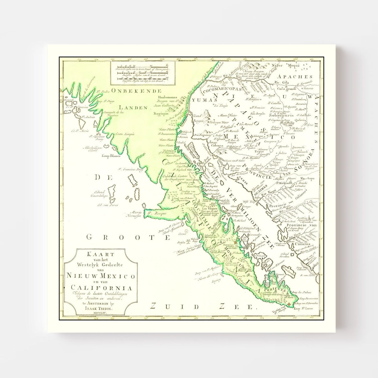 Vintage Map of California, 1765 - Print | Wall Art