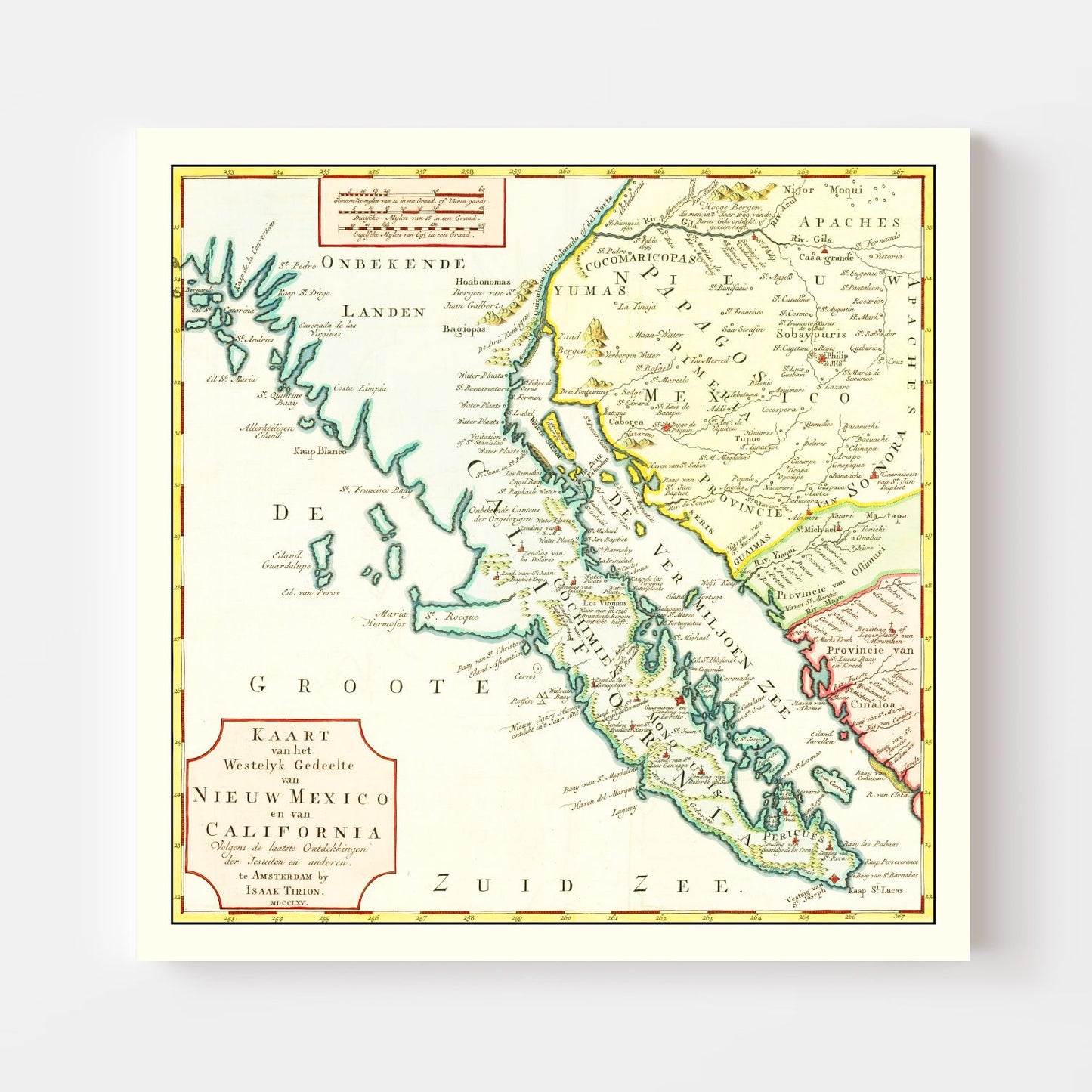 Vintage Map of California, 1765 | Wall Art