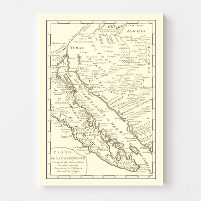 Vintage Map of California, 1777 | Wall Art