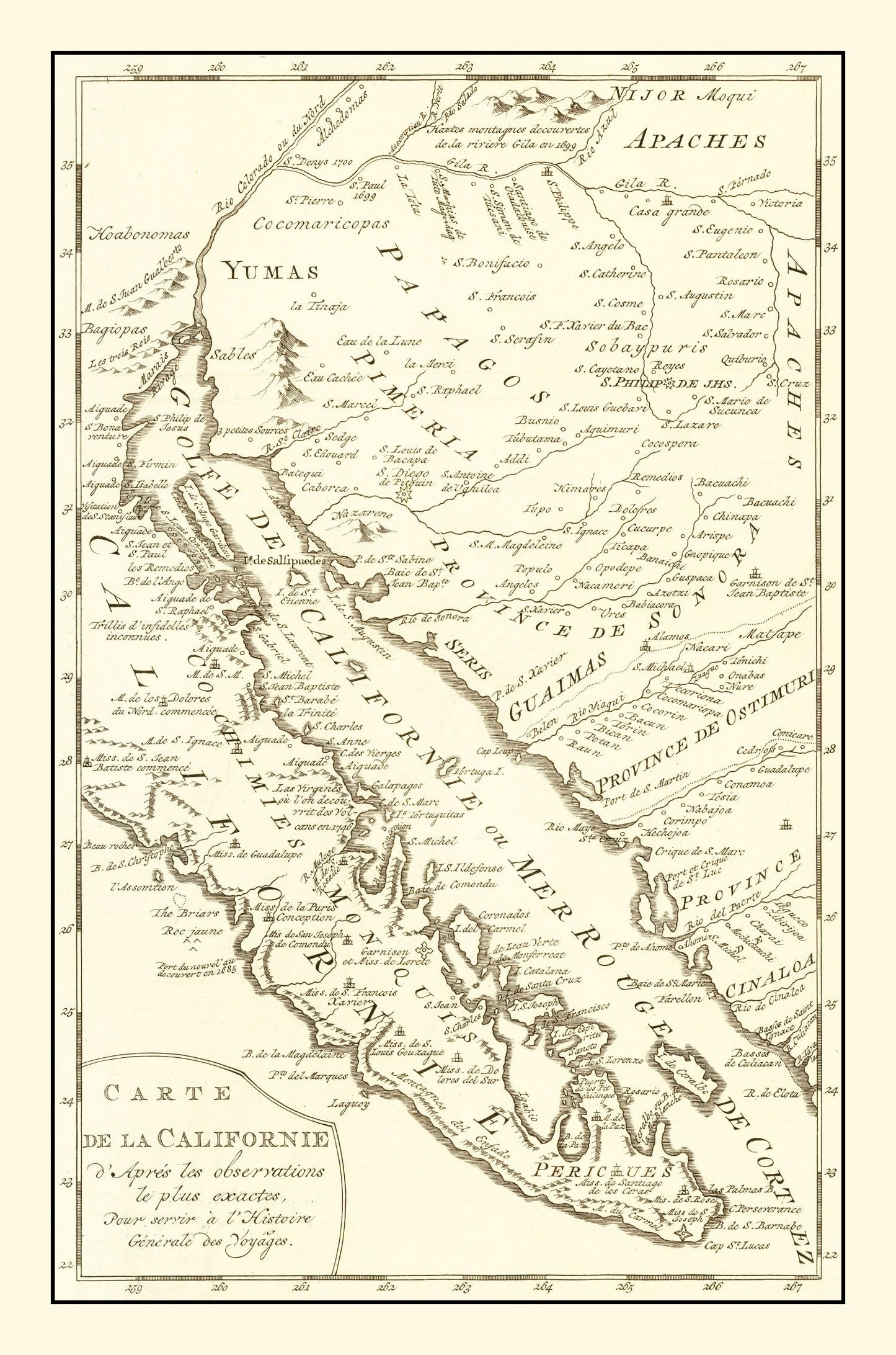 Vintage Map of California, 1777 | Wall Art