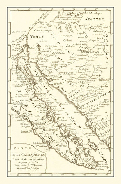 Vintage Map of California, 1777 | Wall Art
