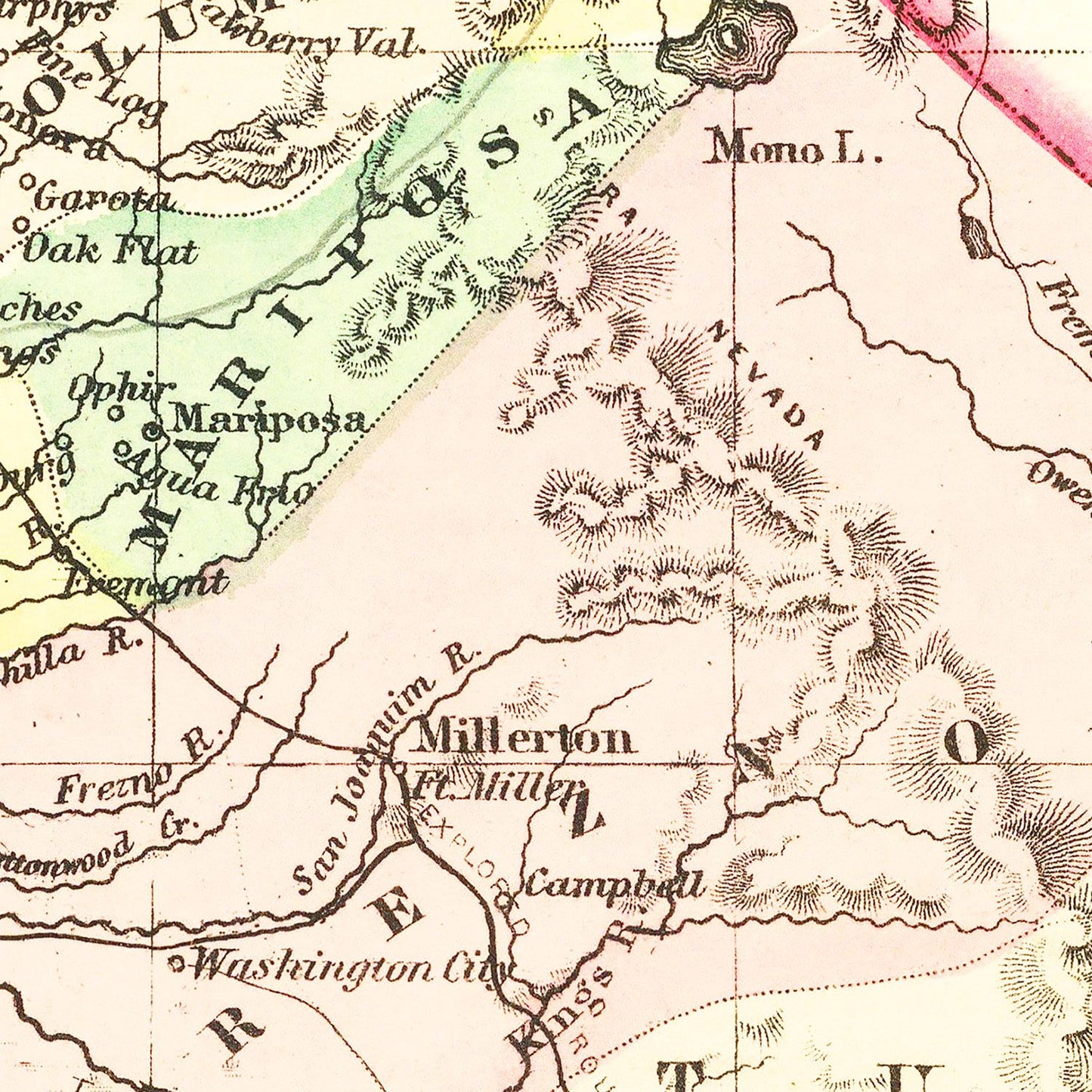 Vintage Map of California, 1855