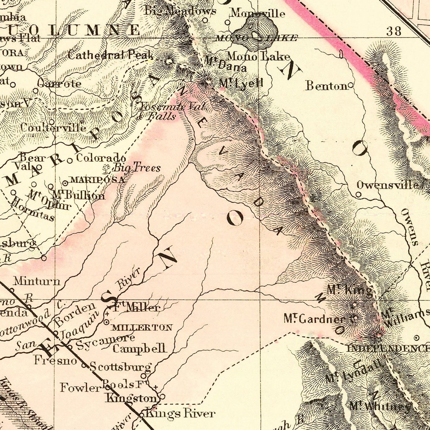 Vintage Map of California, 1880
