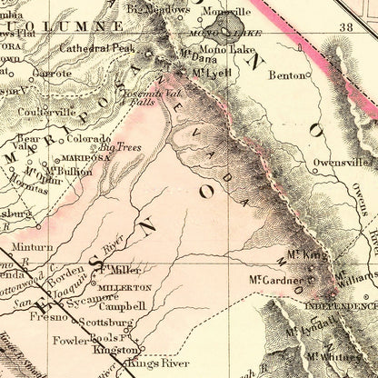 Vintage Map of California, 1880