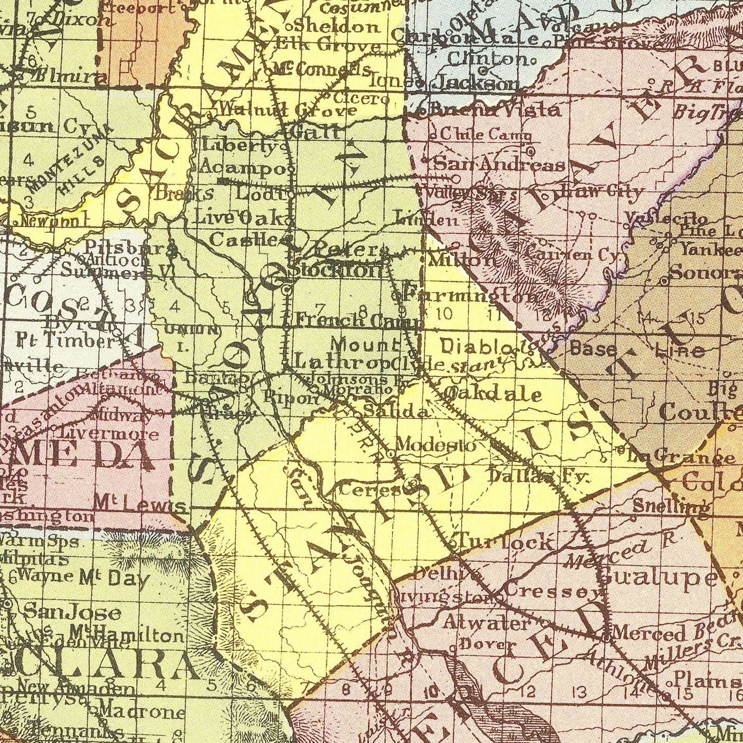 Vintage Map of California, 1891