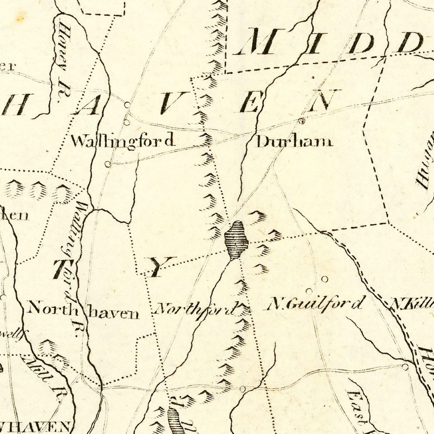 Vintage 1796 Map of Connecticut, Second Edition