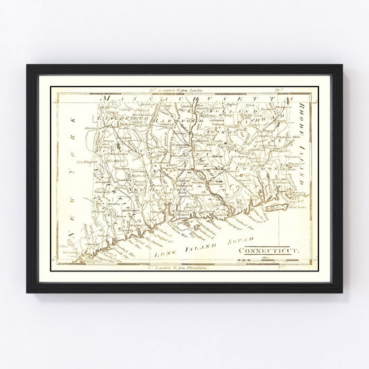 vintage map of Connecticut, 1814