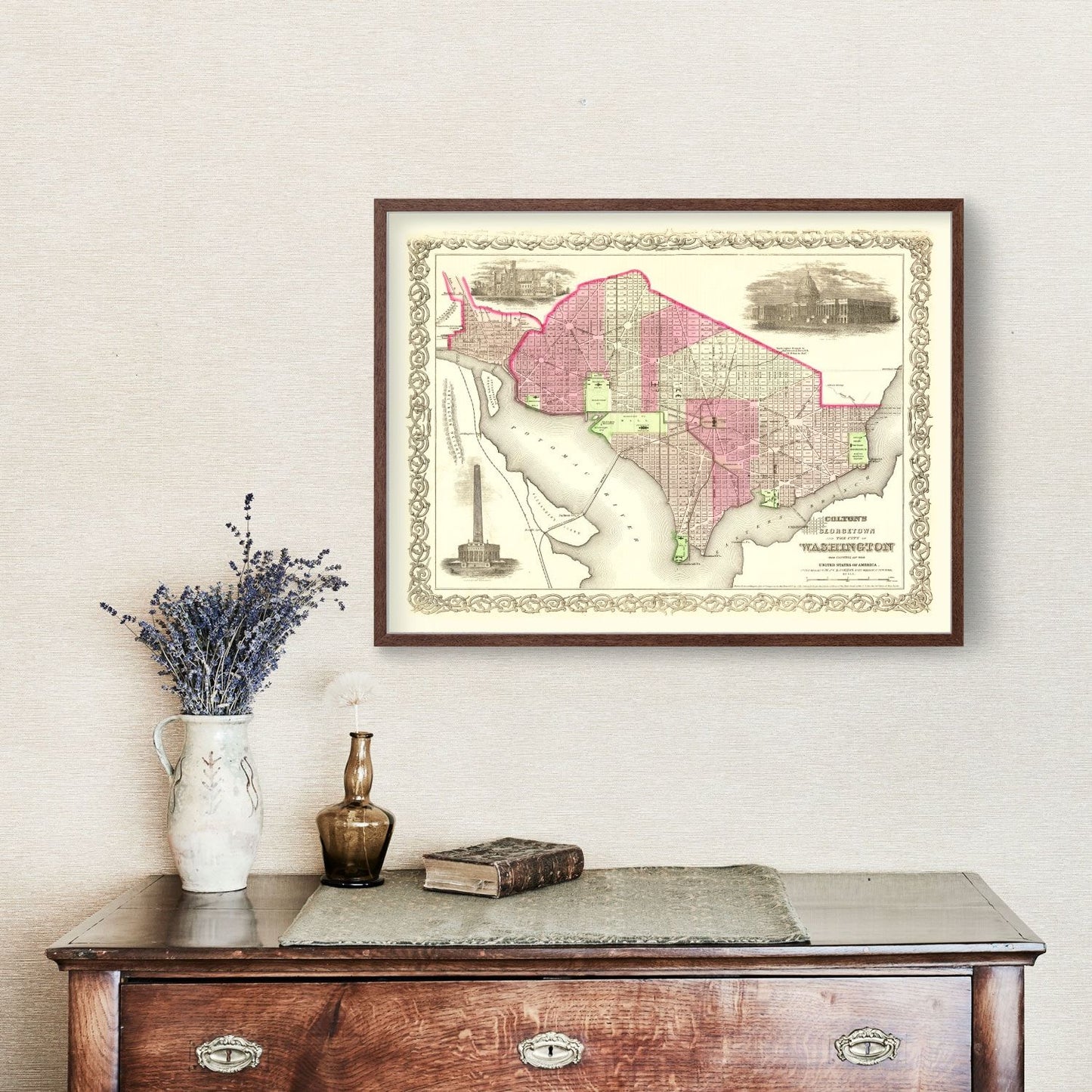 Vintage Map of Washington, DC, 1866 (II)