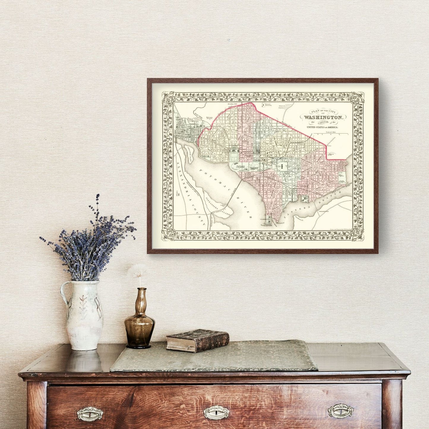 Vintage Map of Washington, DC, 1878