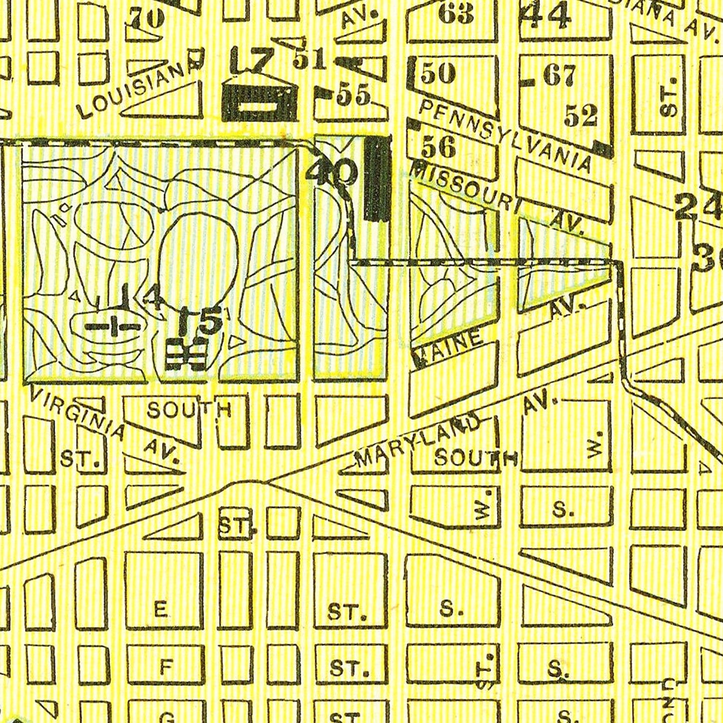 Vintage Map of Washington, DC, 1899