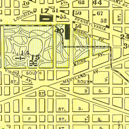 Vintage Map of Washington, DC, 1899