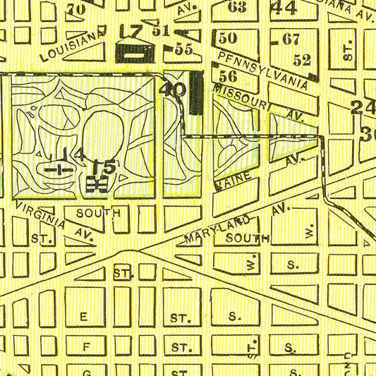 Vintage Map of Washington, DC, 1899