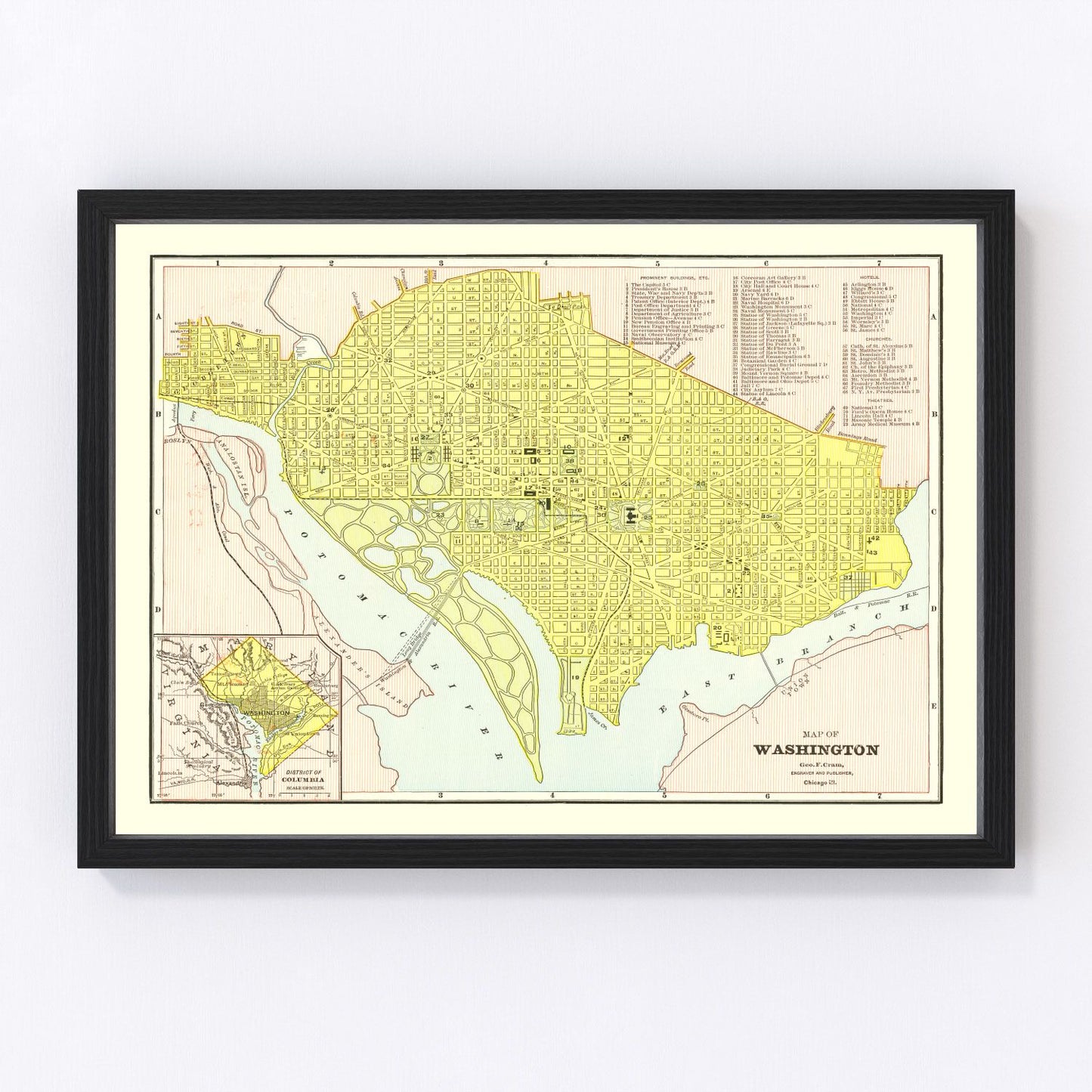 Vintage map of Washington, DC, 1899, Gilded Age capital, digitally restored