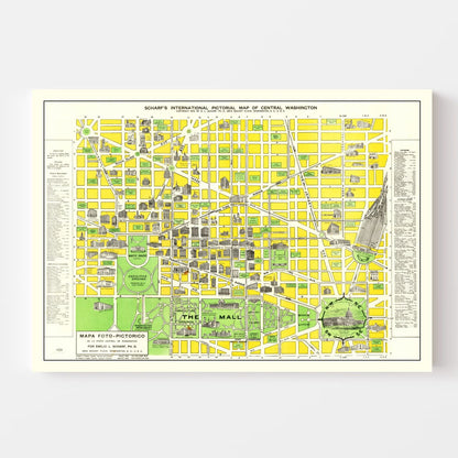 Vintage Map of Washington, DC, 1919