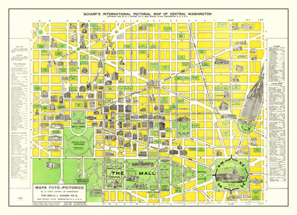 Vintage Map of Washington, DC, 1919