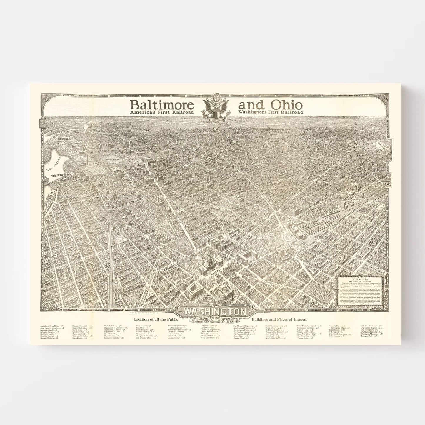 Vintage Map of Washington, DC, 1923