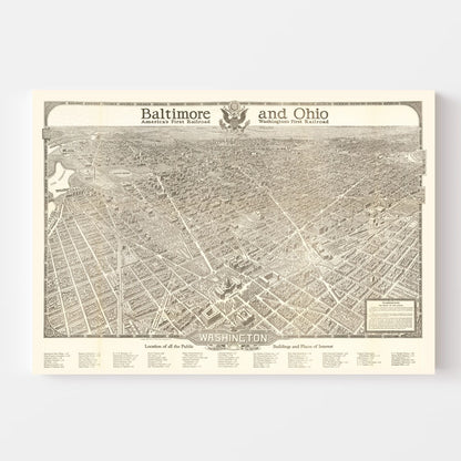 Vintage Map of Washington, DC, 1923