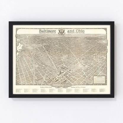 Vintage map of Washington, DC, 1923, early 1920s capital, digitally restored