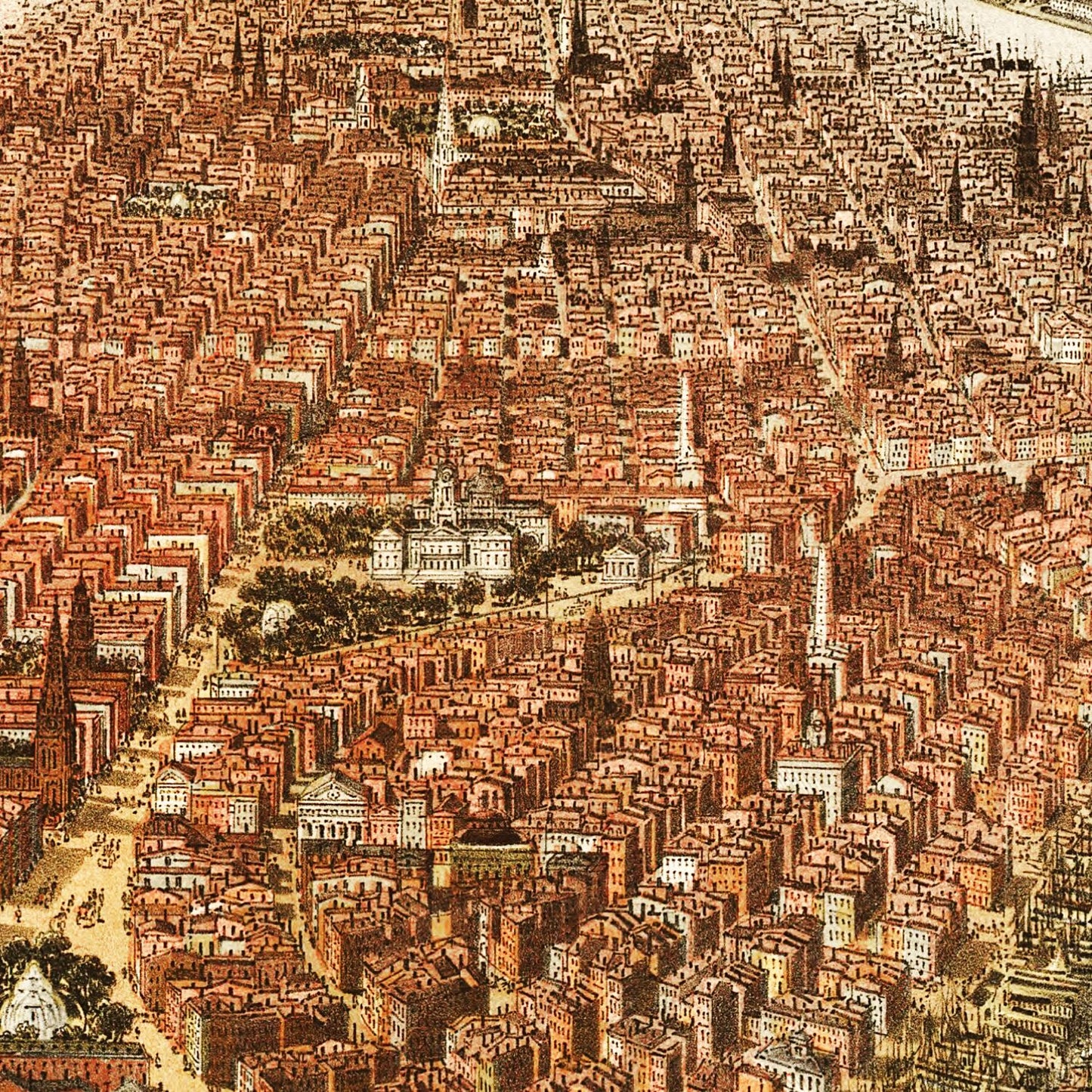 Vintage Map of New York City, 1865
