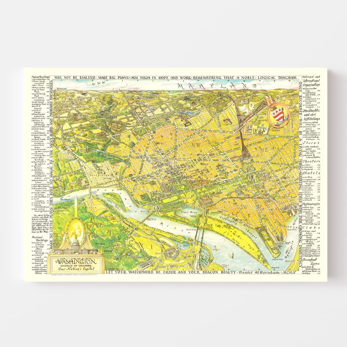 Vintage Map of Washington, DC, 1948