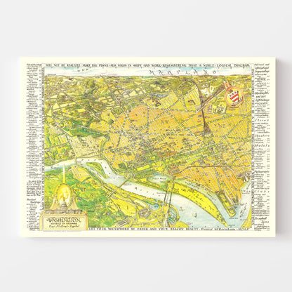 Vintage Map of Washington, DC, 1948