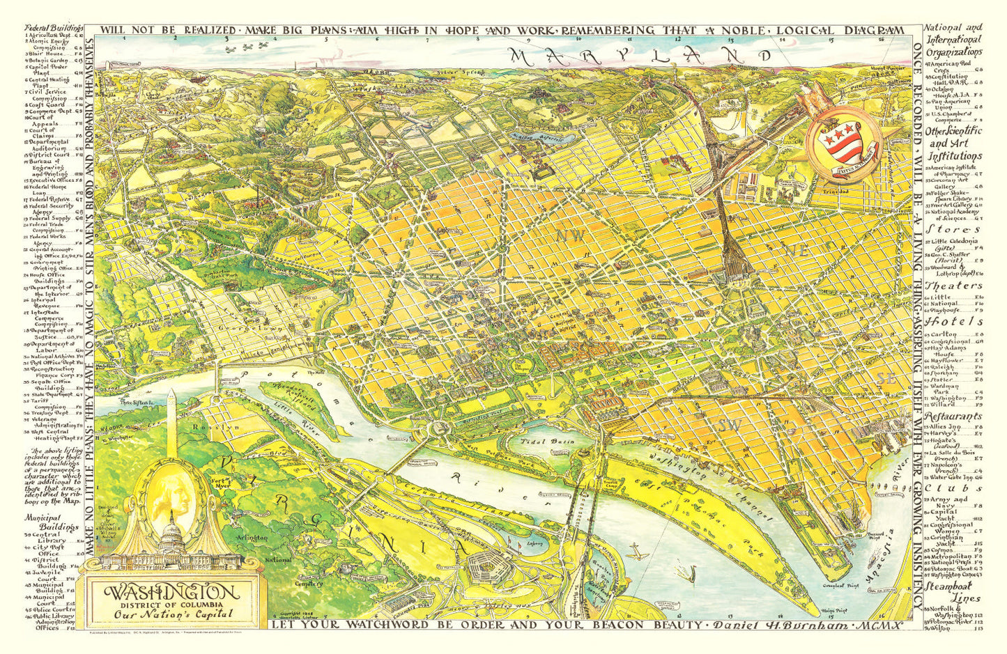Vintage Map of Washington, DC, 1948