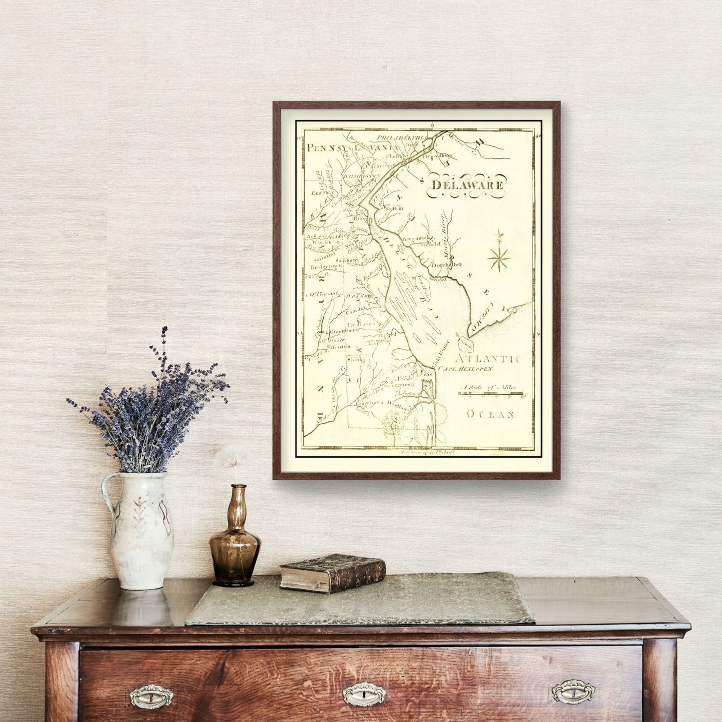 Vintage Map of Delaware, 1795 (Edition III)