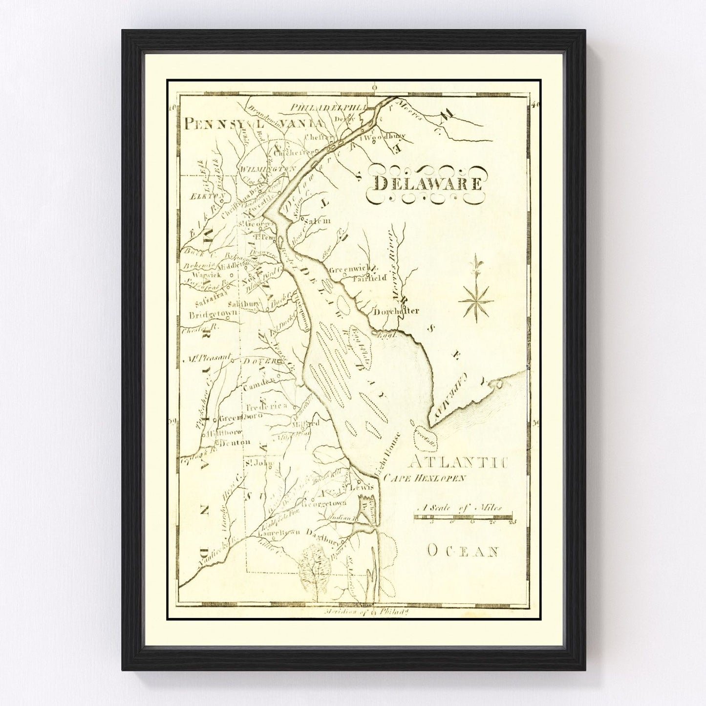 Vintage map of Delaware, 1795