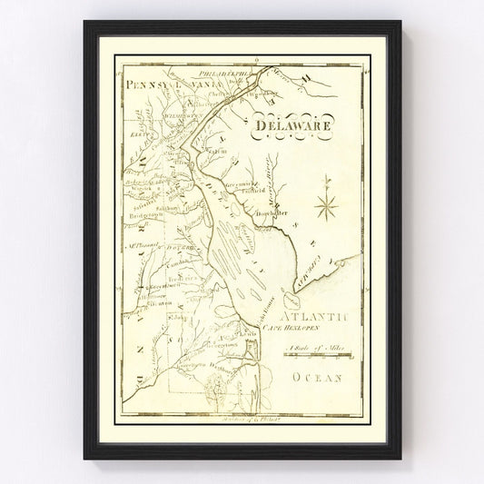 Vintage map of Delaware, 1795