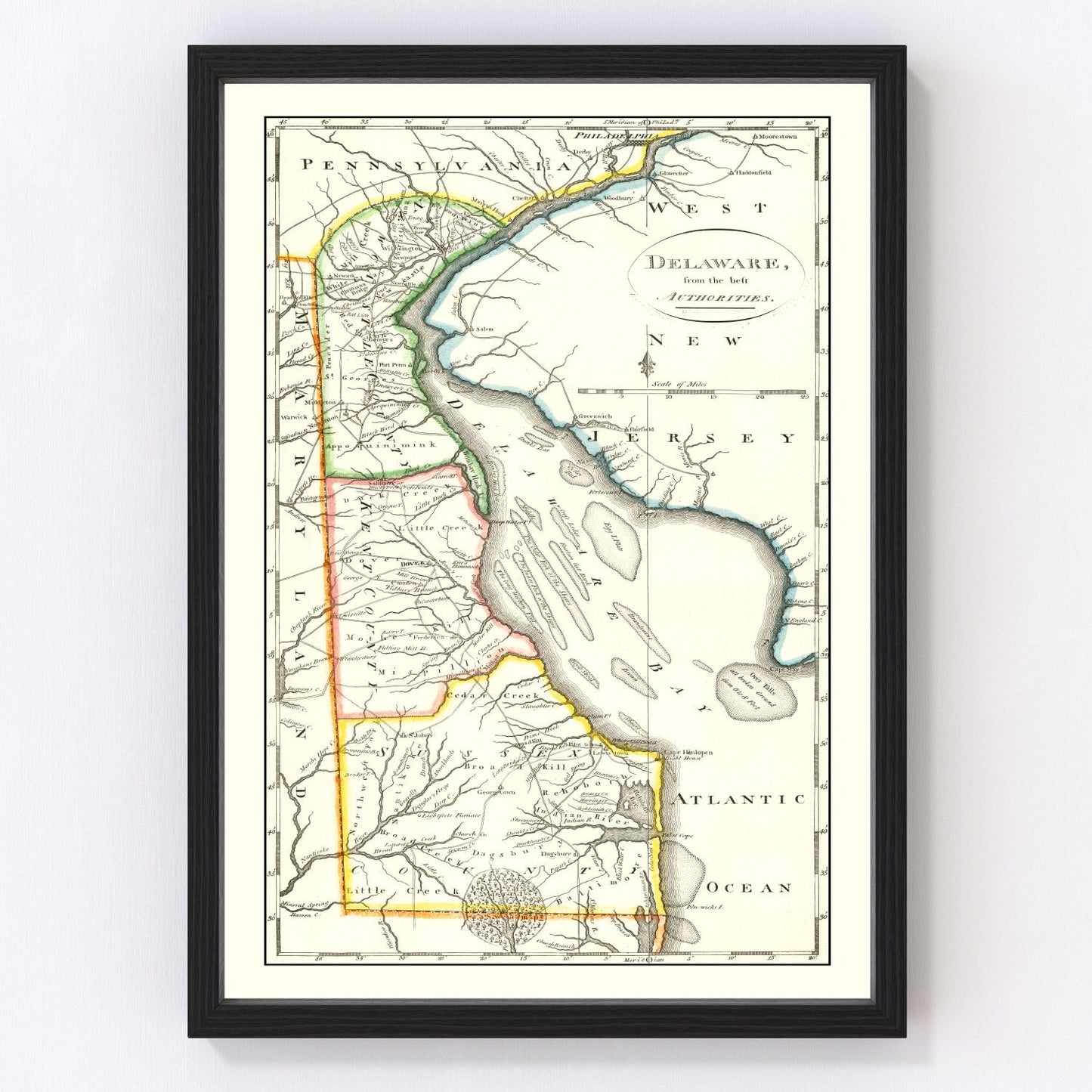 vintage map of Delaware, 1814